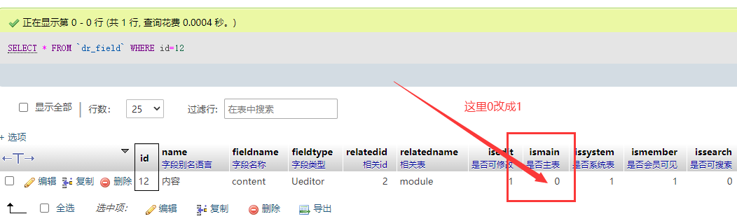 迅睿CMS如何在列表循環中調用模塊附表內容字段：content